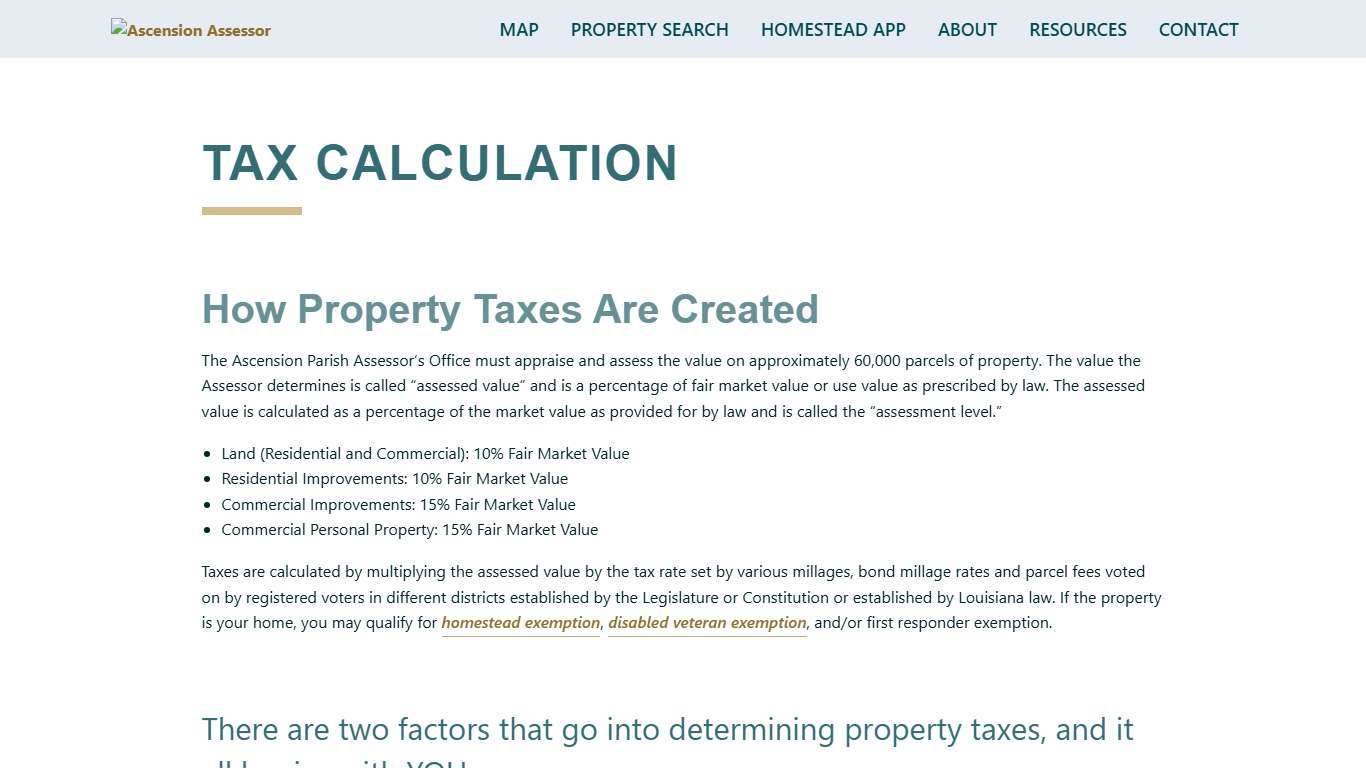 Property Tax Calculation Ascension Parish Assessor
